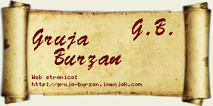 Gruja Burzan vizit kartica